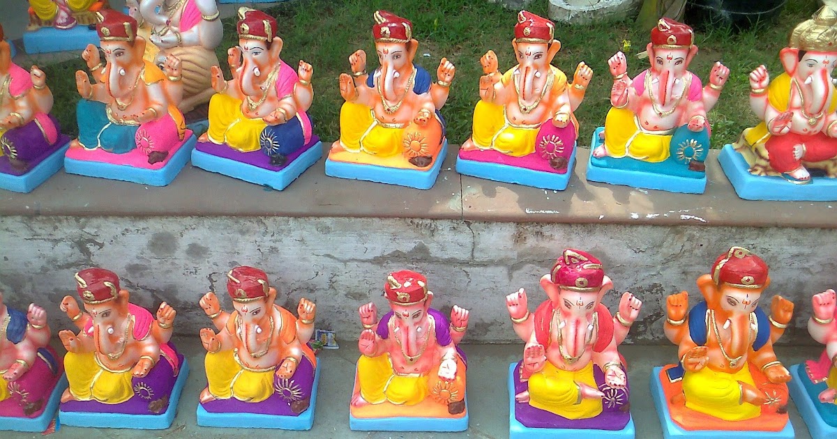 Green Ahmedabad:: eco friendly ganesh idol making at home