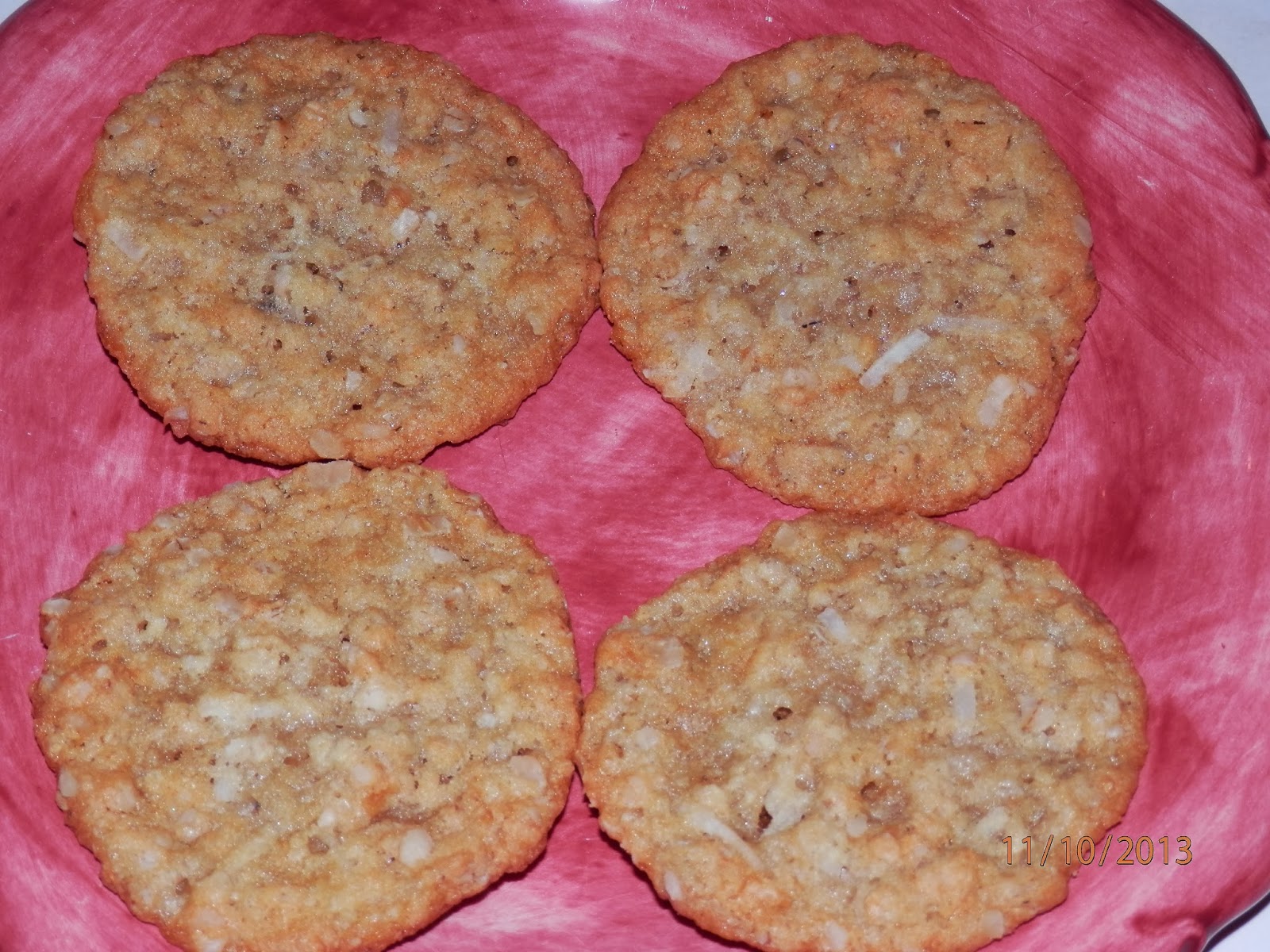 Jazzy Allergy Recipes Egg Free, Dairy Free Crispy Oatmeal Coconut Lace