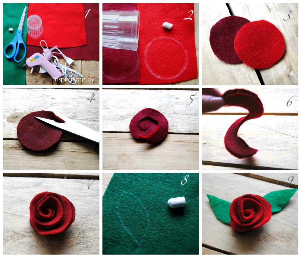Inspirations by D How to Make Felt Flowers (Part 1 Felt Rose)