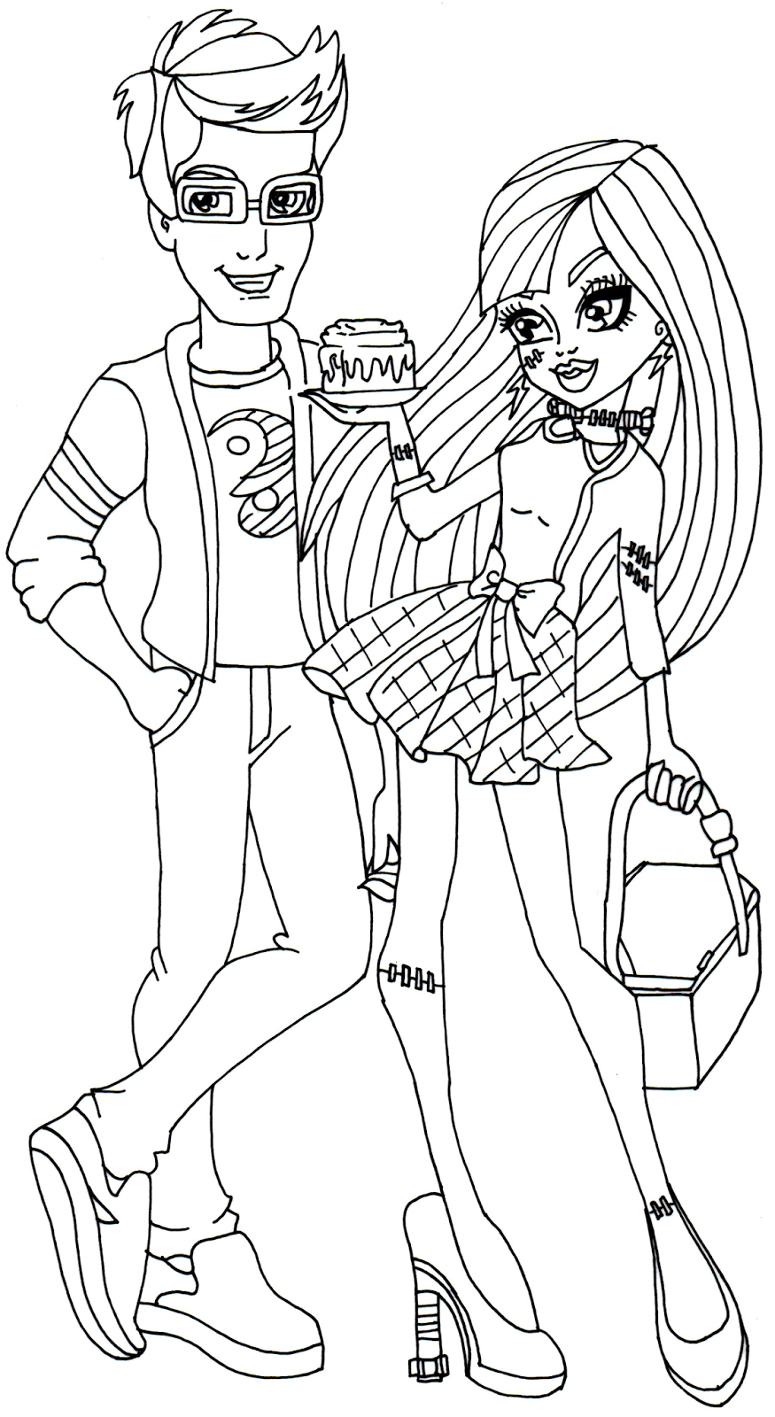 Free Printable Monster High Coloring Pages Picnic Casket for 2 Monster