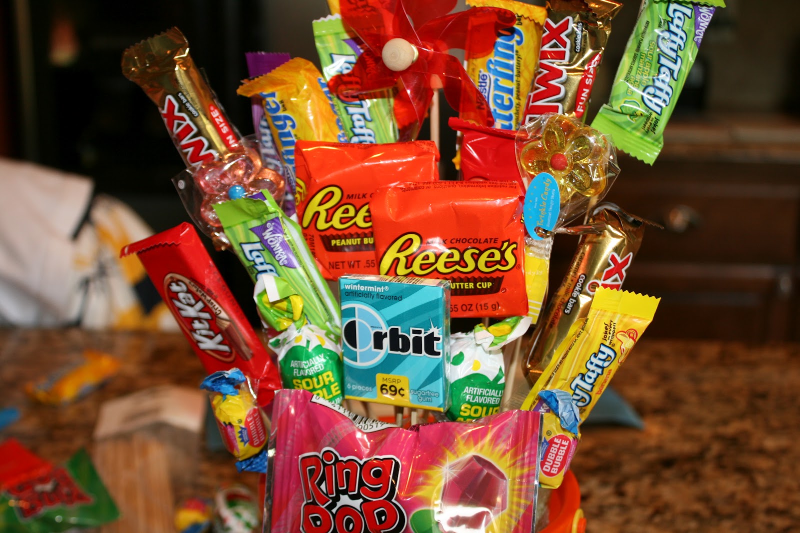 everything to entertain Candy Bouquet