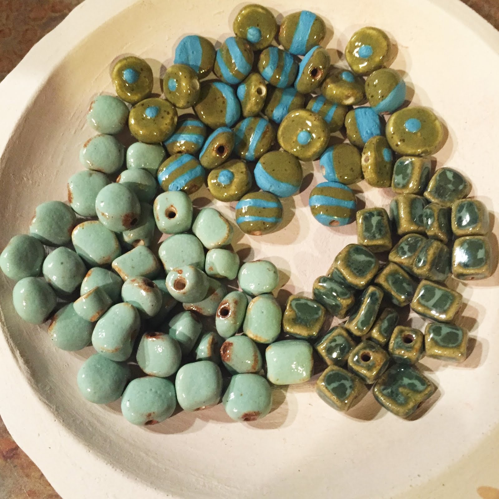 Love My Art Jewelry Glazing ceramic beads.... A Dry Beginning, A