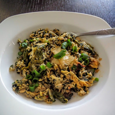 Kimchi Fried Rice:  A fried rice made with leftover rice and kimchi.  A popular recipe in Hawaii and a great comfort food.