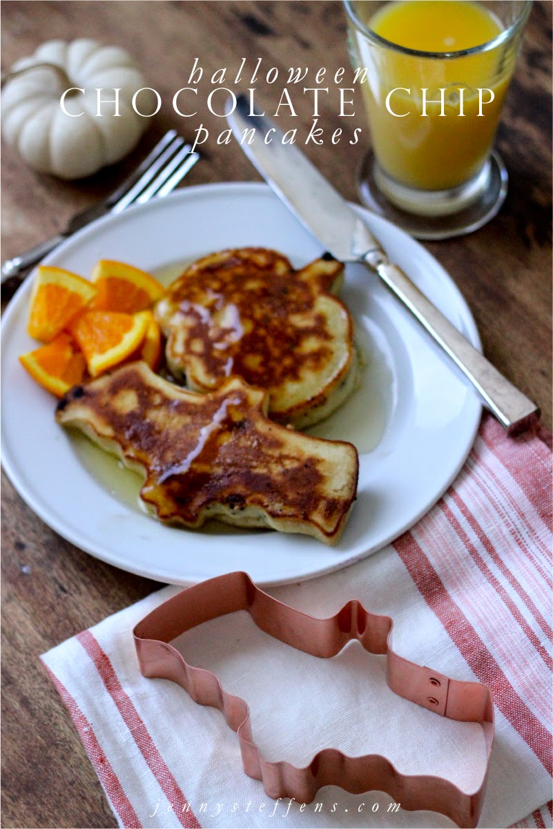 Jenny Steffens Hobick Chocolate Chip Pancakes with Halloween Cookie
