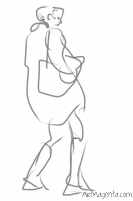 No bag-snatcher in the world can take my bag. Gesture drawing by ArtMagenta.