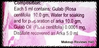 Rose Water Ingredients
