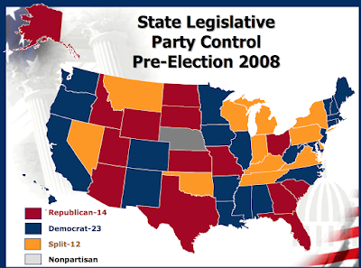 Image result for State legislative control in 2007