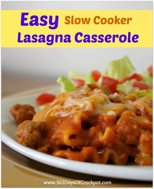 Recipe For Easy Slow Cooker Lasagna Casserole 365 Days Of Slow