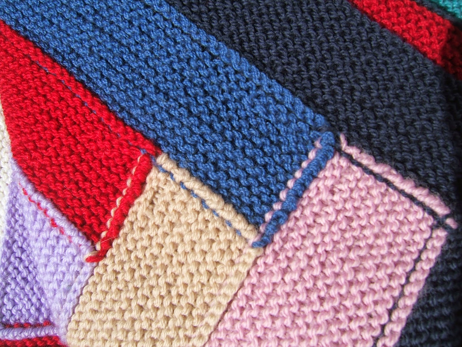aussie knitting threads: Log Cabin knitted blanket - finished