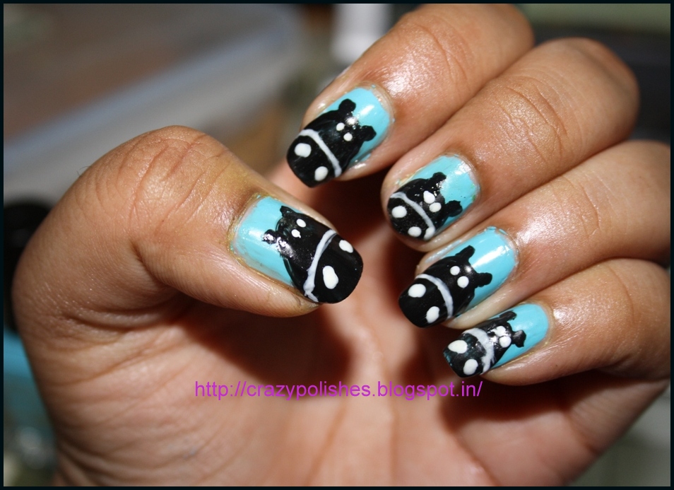 Crazy Polishes Hippo Nails Lets Share Nail Art Challenge Day 2