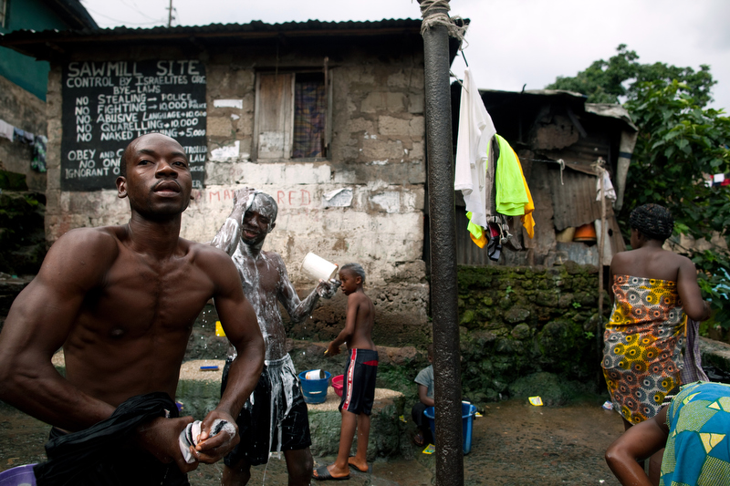 africa water leone sierra krio west drinking sawmill pickett lens washing residents laundry cooking