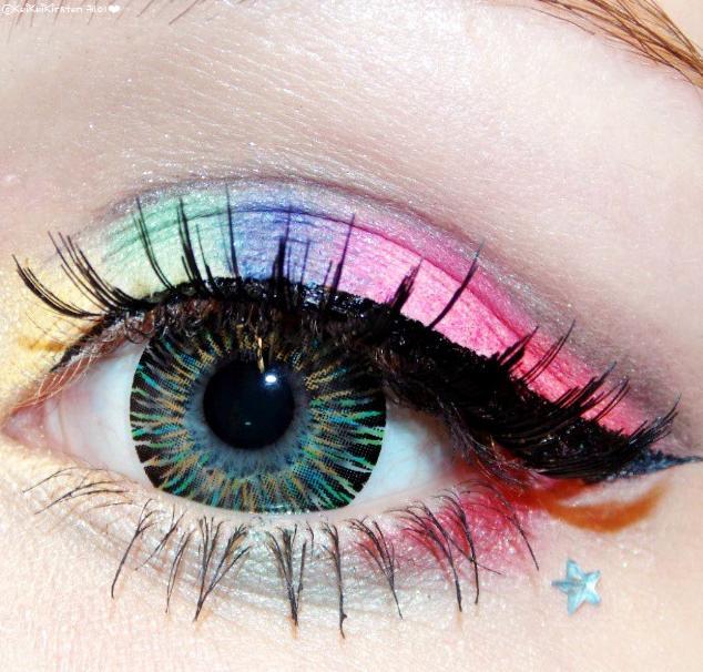 Keikeikirsten Dramatic Rainbow Eye Makeup Tutorial
