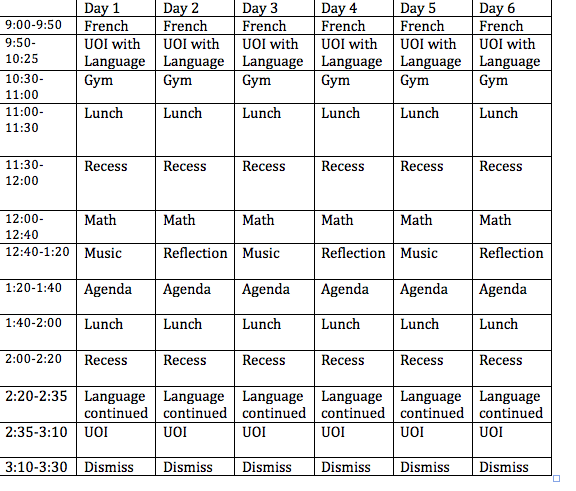 Daily Schedual