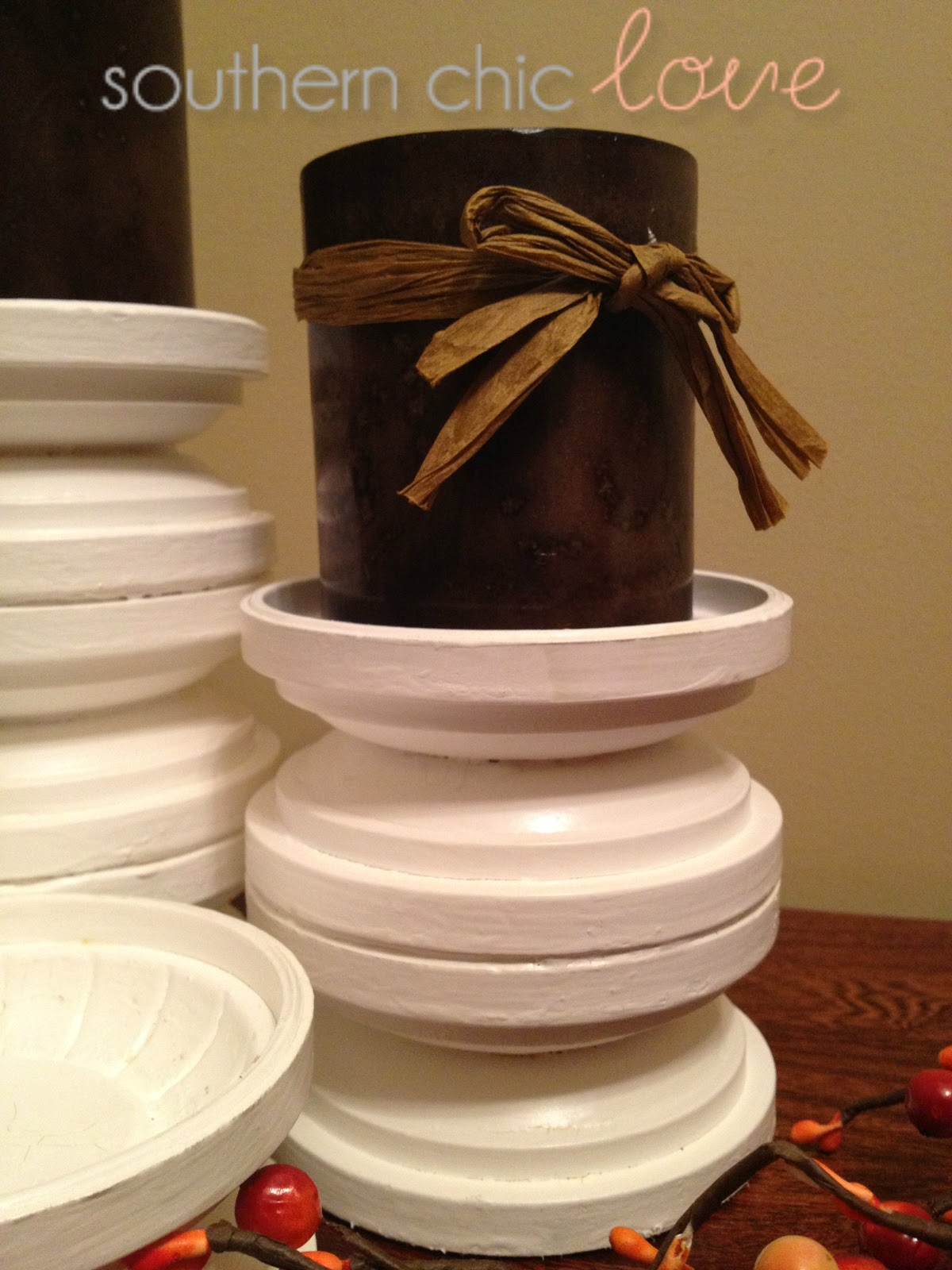 Southern Chic Love diy candle holders