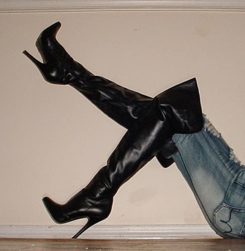 tall black leather dress boots