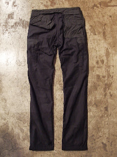 engineered garments matt pant in black coated heavy twill