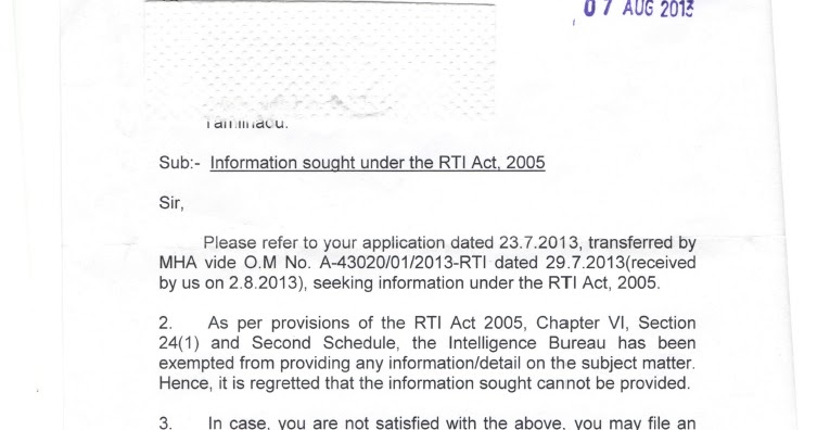 IB ACIO Executive Examination Cut Off Marks - RTI Reply From Intelligence Bureau