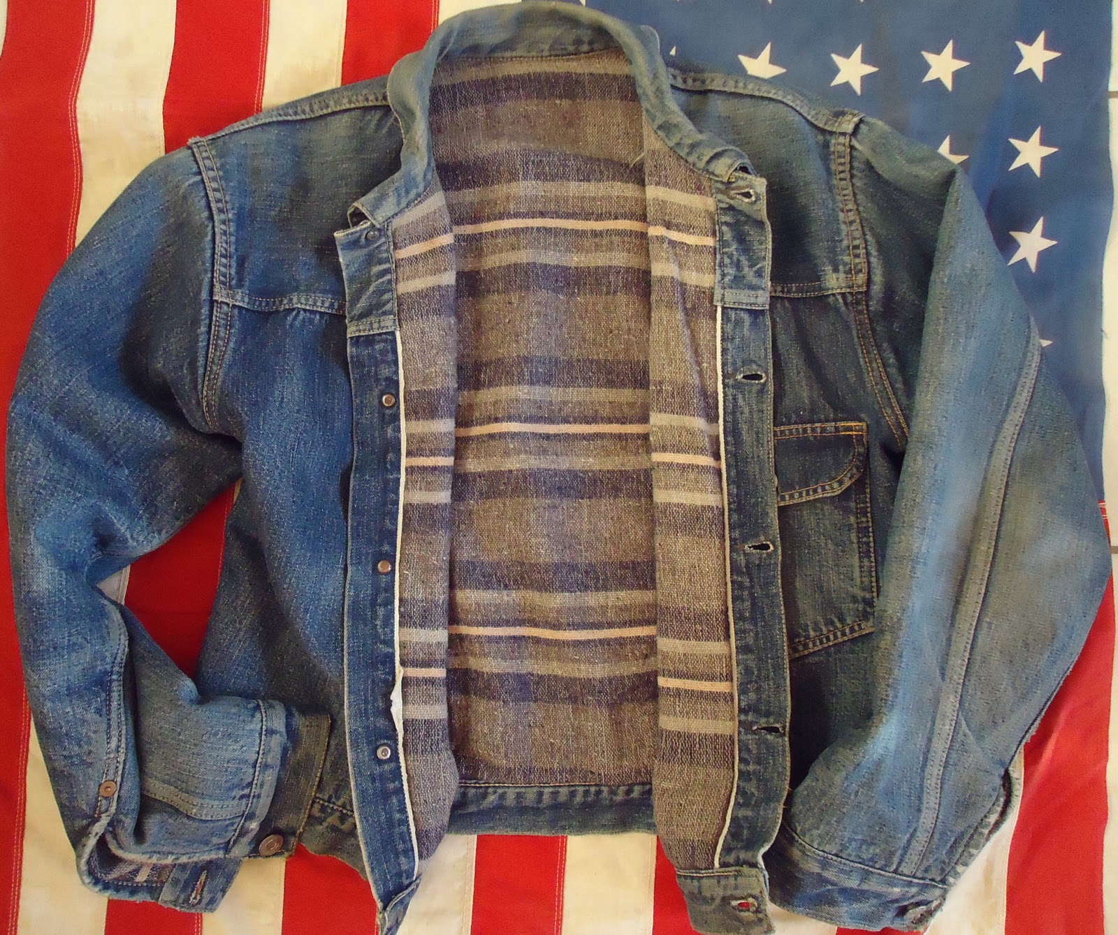DENIM'S ARK TYPE I LEVI'S JACKET, ORIGINAL 1950, BLANKET LINING