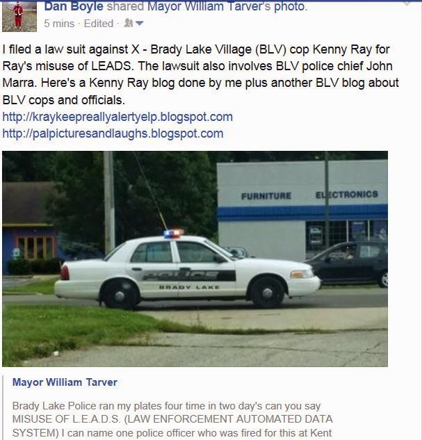 The Brady Lake Village reject cops need to be put out of the ticket business !