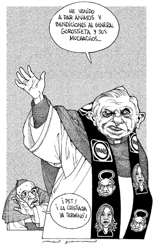 caricatura ratzinger benedicto papa mexico