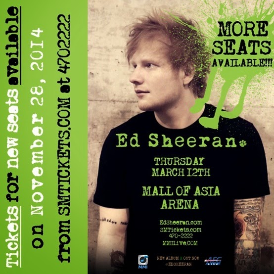 Extra tickets announced for the soldout Ed Sheeran concert in Manila