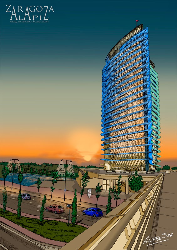 Zaragoza a Lápiz Torre del Agua, Expo Zaragoza 2008