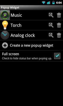 Popup Widget android apk - Screenshoot