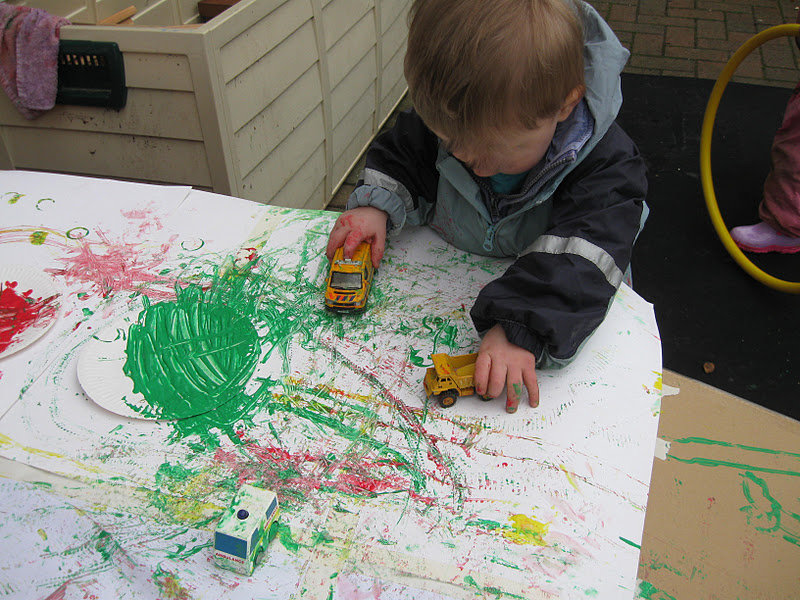 Preschool Play Car Track Painting