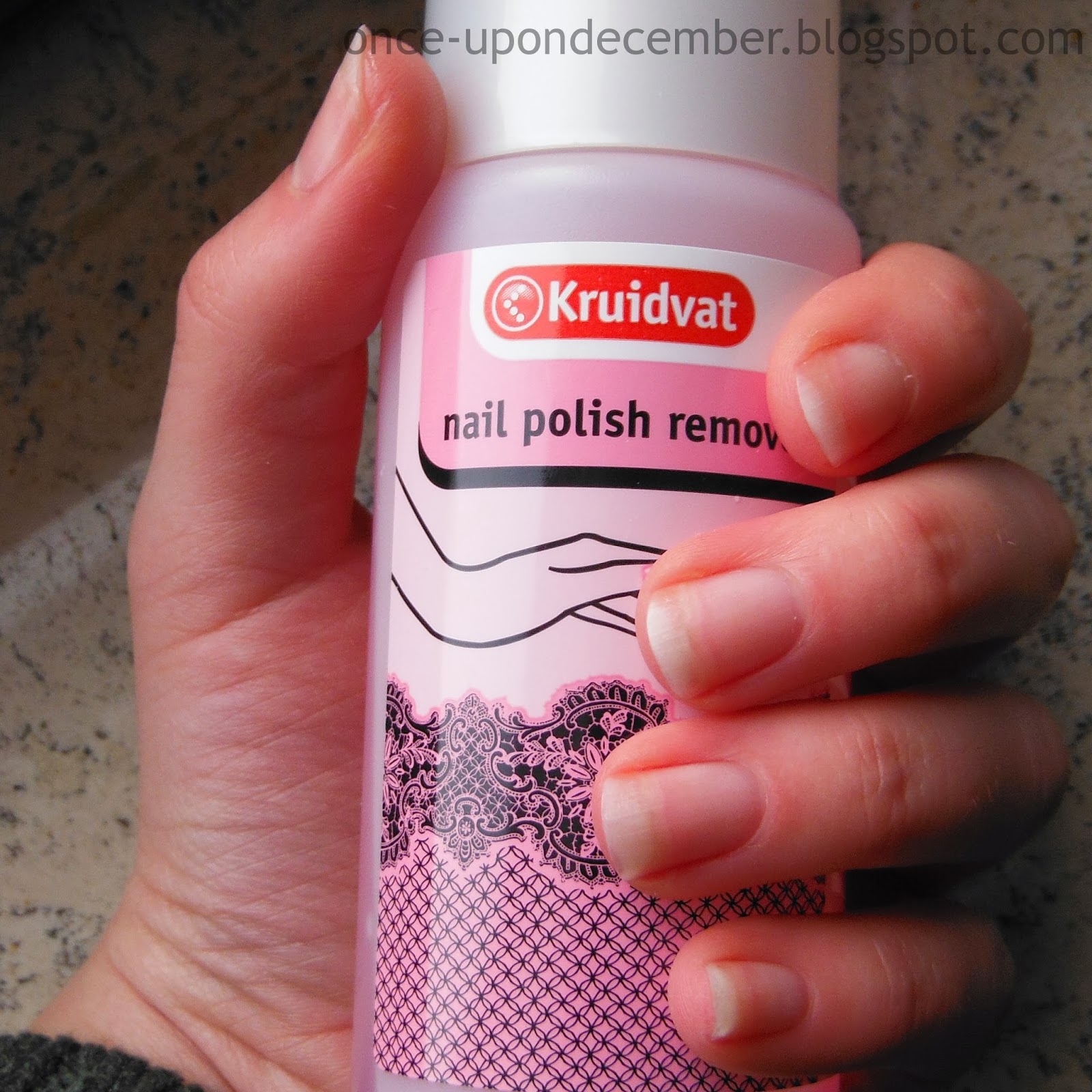 Once Upon A December Kruidvat nail polish remover.