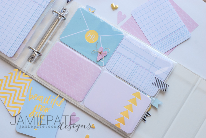 How to create a pre-made pocket album for a wedding shower. Make room for photos or journaling. @jamiepate 