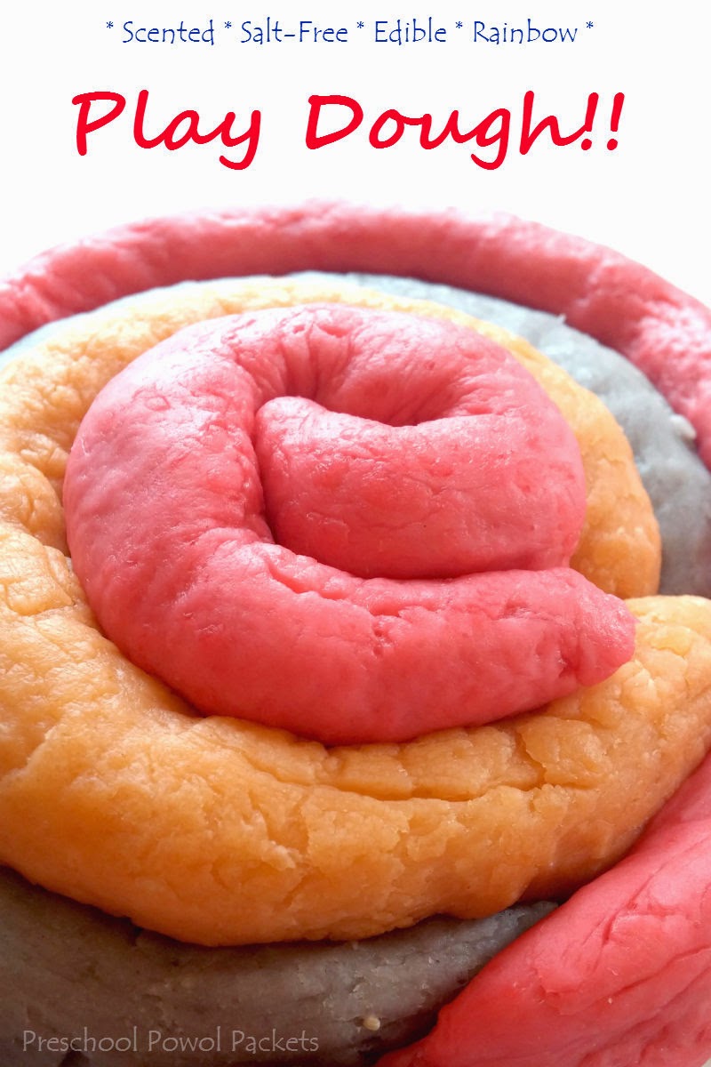 Edible Scented Saltfree Rainbow Play Dough! Preschool Powol Packets