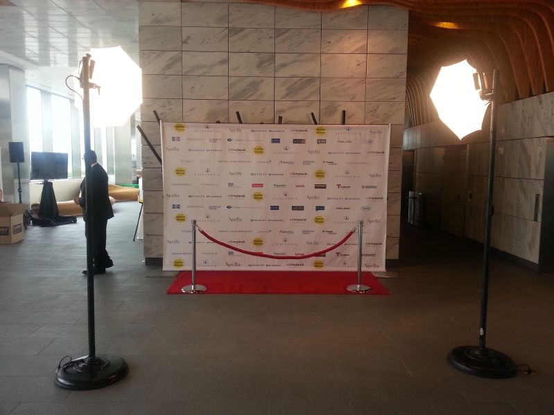 Universal Light and Sound StepandRepeat Stand at Riverpark