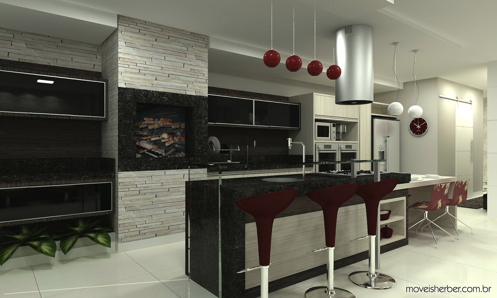 #7D814A Projeto: Cozinha Gourmet :: 1600x960 px Projeto Cozinha U #2709 imagens