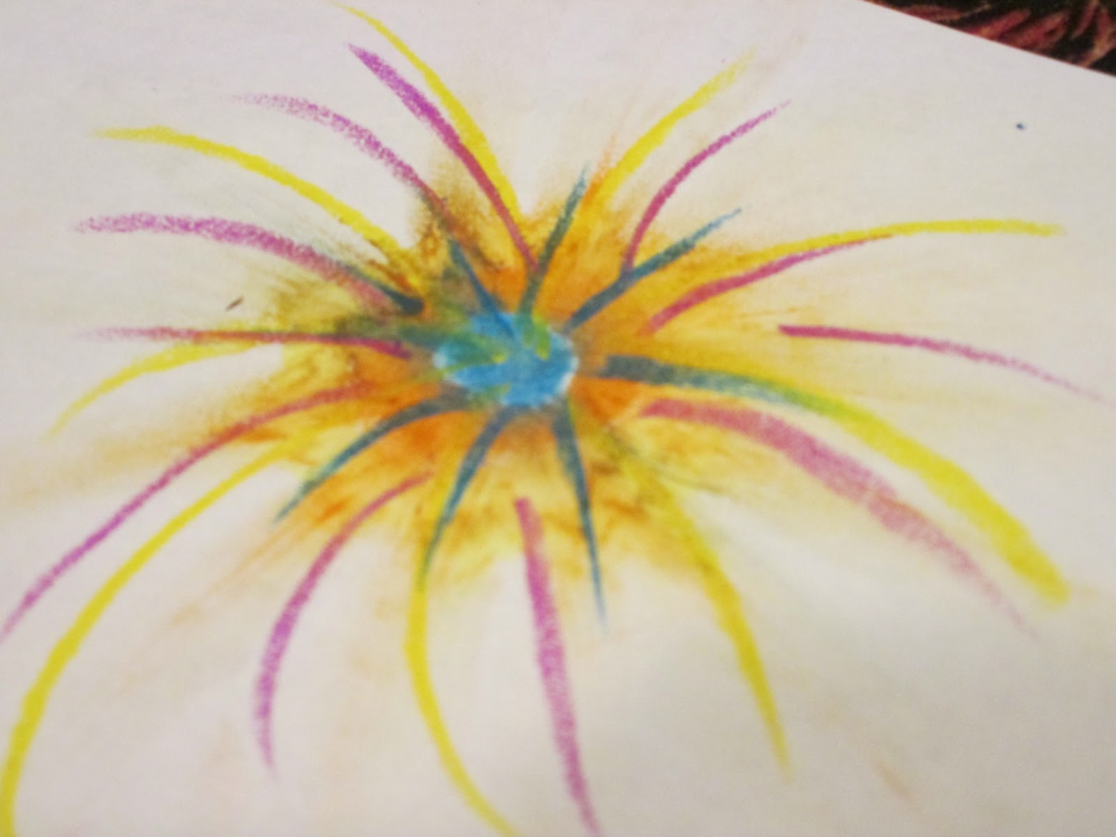 walk in the sunshine: Oil Pastels Firework Project for Kids