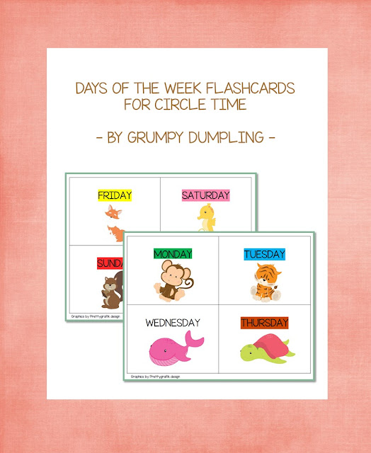 https://www.teacherspayteachers.com/Product/Days-of-the-Week-Flashcards-for-Circle-Time-1525346