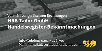 HRB Tailor GmbH | Rechnung | Handelsregister-Bekanntmachungen