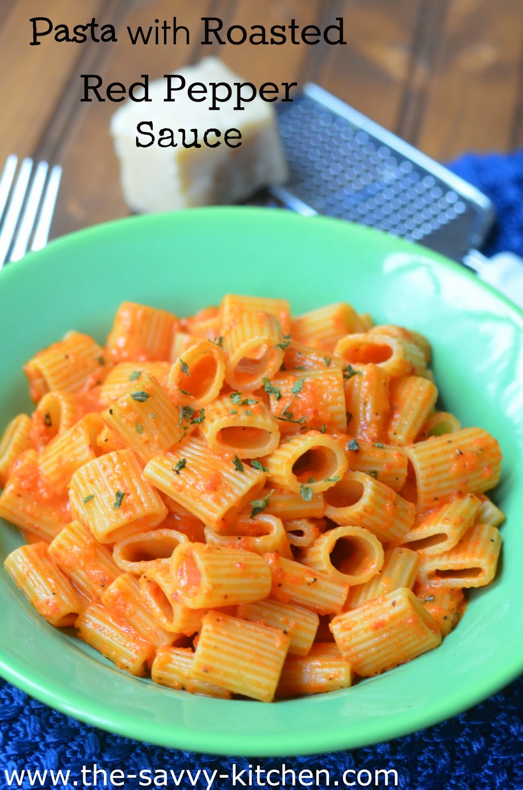 The Savvy Kitchen Pasta with Roasted Red Pepper Sauce