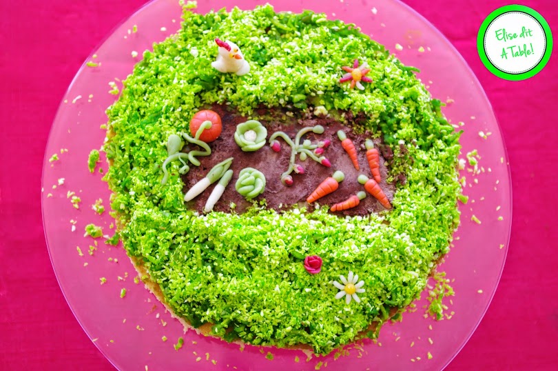 recette Gâteau anniversaire thème potager