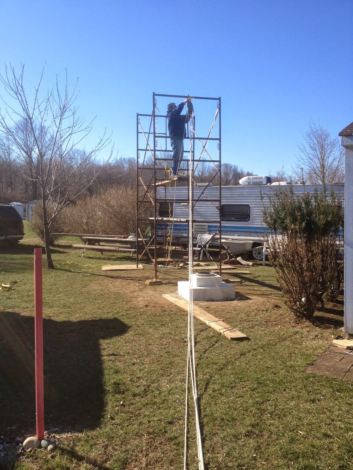 How to rebuild a flagpole Extending the Foundation Above Ground to