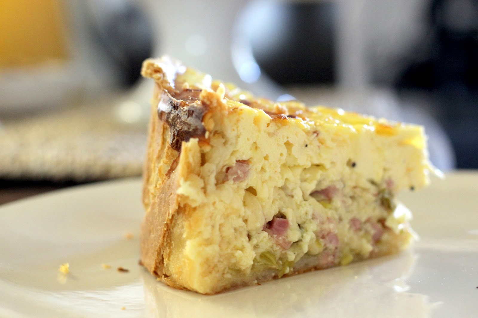 The Owl with the Goblet Ham + Leek + Gruyere Deep Dish Quiche