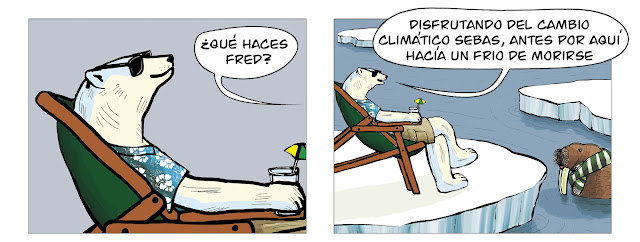 Viñeta del cómic "Fred and Sebastian" para Greenpeace, Salva el Ártico