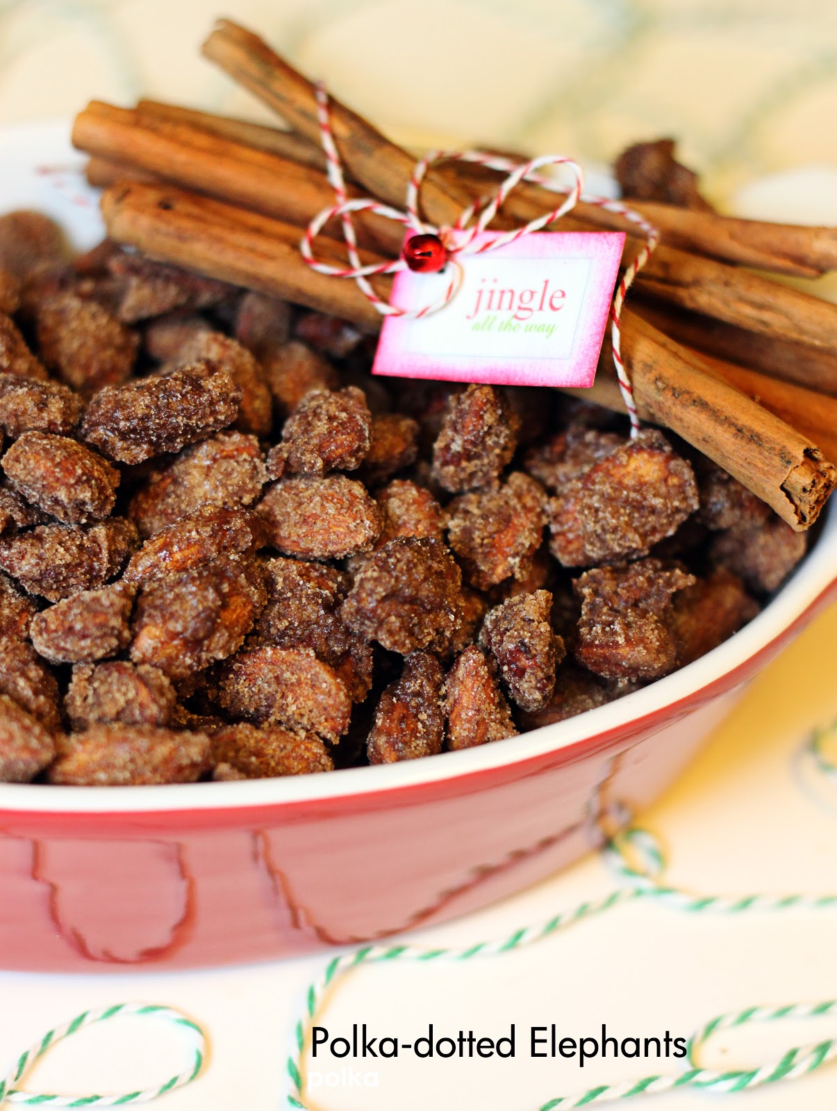 polkadotted elephants Crock Pot Cinnamon Almonds