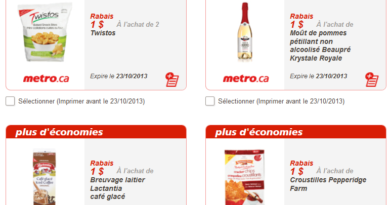 Coupons rabais epicerie a imprimer