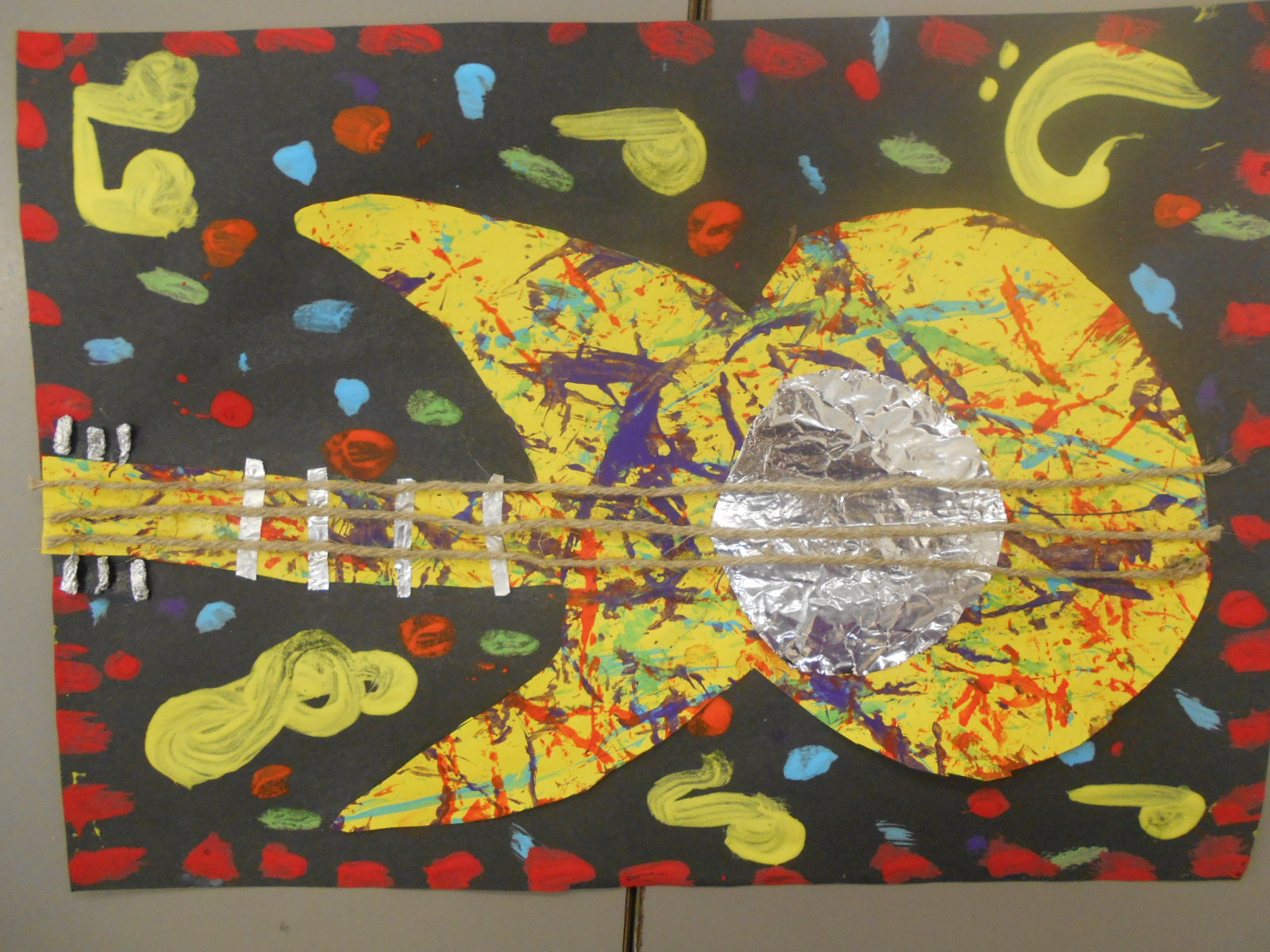 Bricks & Wood School Art Activities Jackson Pollock Guitars