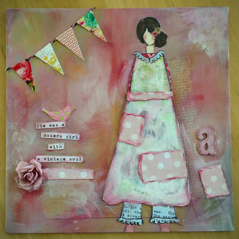 Artfull Crafts Lisa Pink mixedmedia canvas