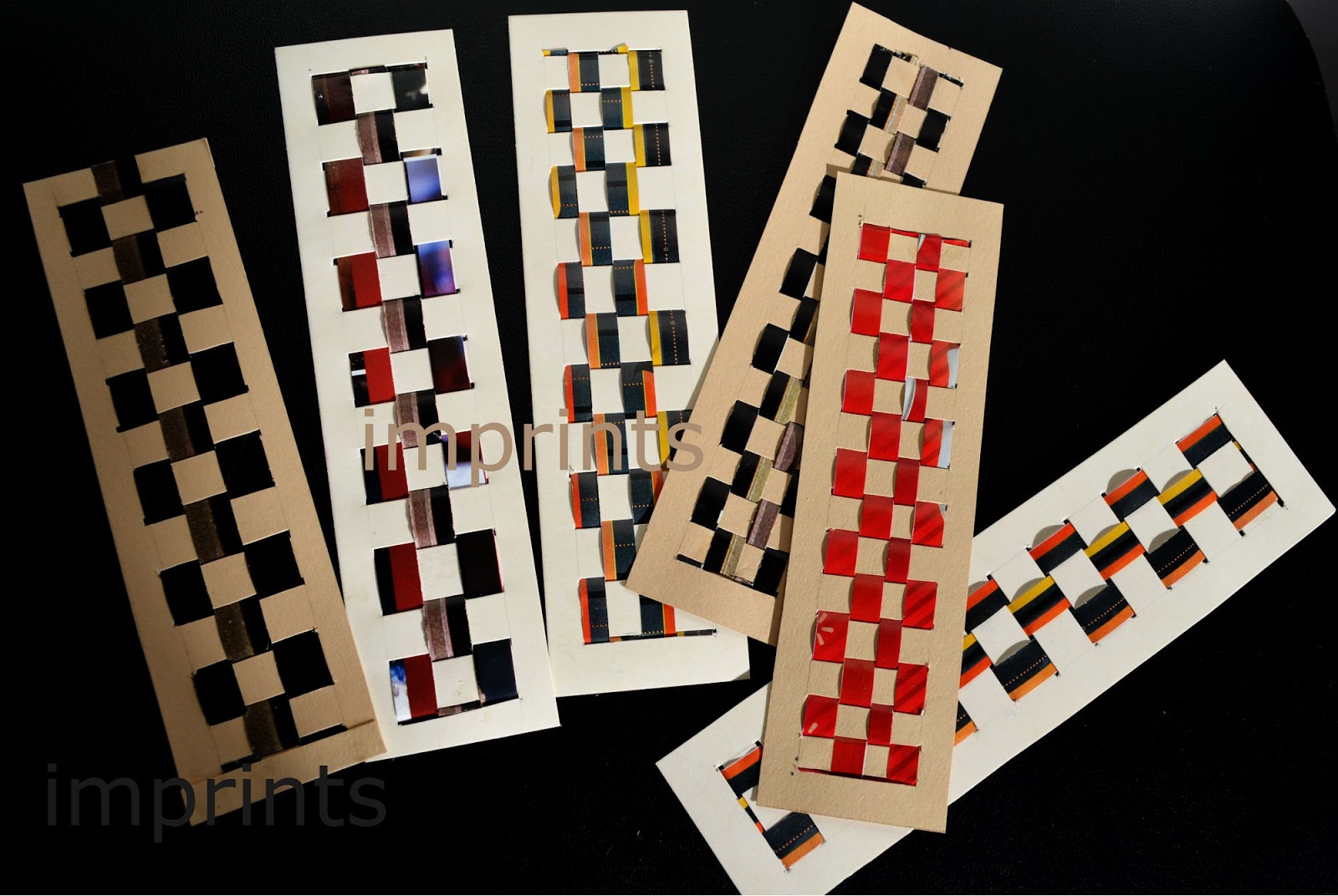imprints handmade Paper weaves Woven bookmarks