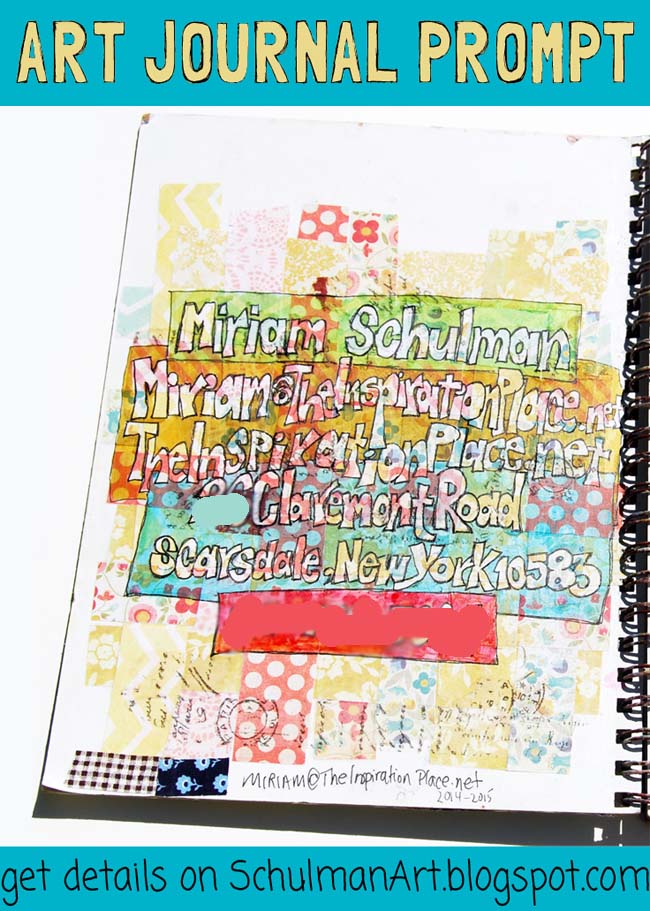 What do you put on the first page of your art journal? - the 