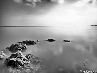 black and white ND Filter of lake water