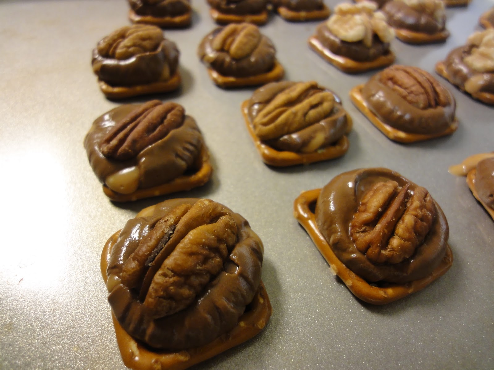 Blog as you Bake Rolo Pretzel Pecan Chocolate Turtles