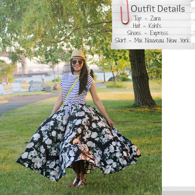 mix nouveau floral maxi skirt